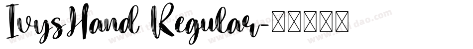 IvysHand Regular字体转换